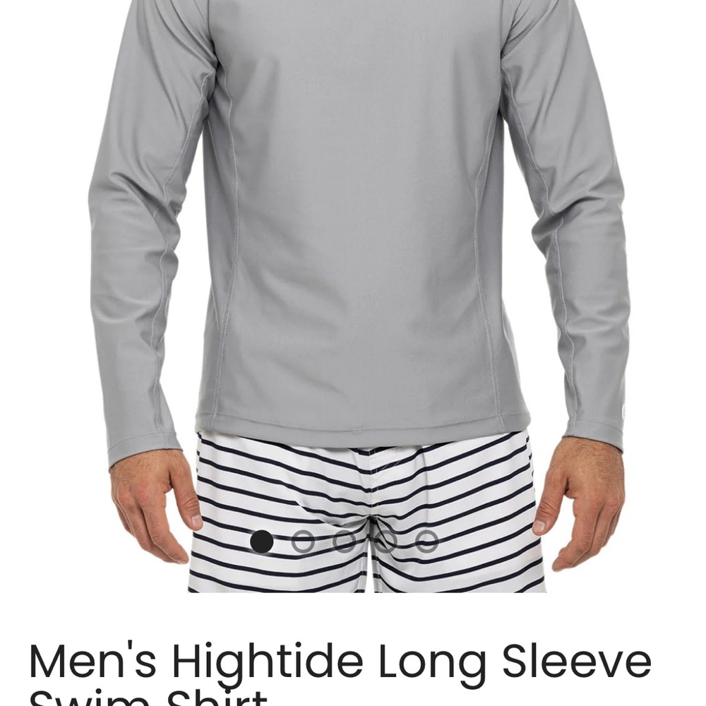 Men's Gray Long Sleeve Swim Shirt XL